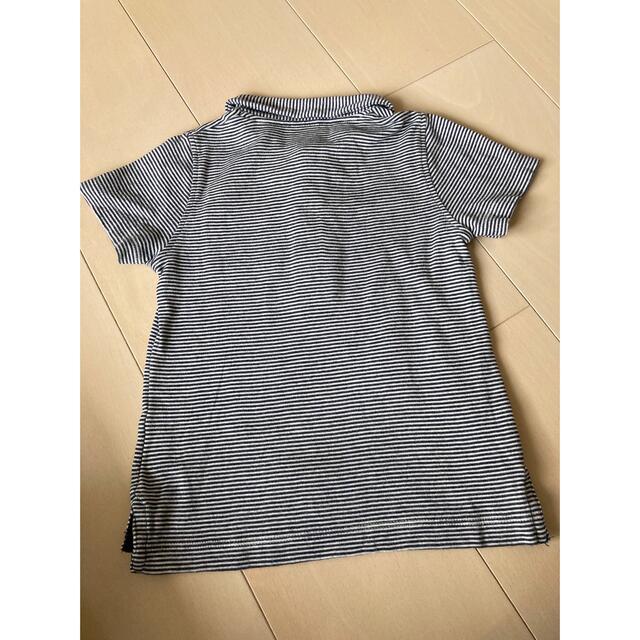 PETIT BATEAU(プチバトー)のプチバトー ポロシャツ 半袖 ネイビー ボーダー 95サイズ キッズ/ベビー/マタニティのキッズ服男の子用(90cm~)(Tシャツ/カットソー)の商品写真