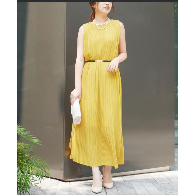 【待望★】 ROYAL イエロープリーツワンピース - PARTY ロングワンピース+マキシワンピース 【待望★】 ROYAL イエロープリーツワンピース - PARTY ロングワンピース+マキシワンピース