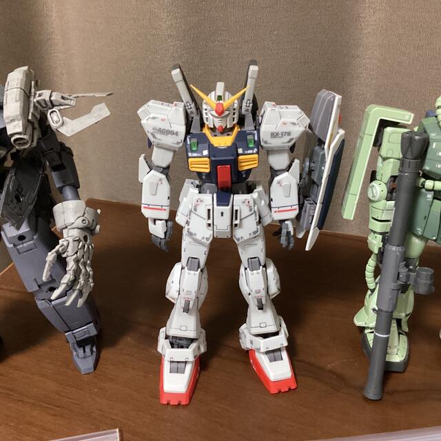 ガンプラ組立済み(墨入れ艶消済)RGガンダムmkⅡ ザクⅡ