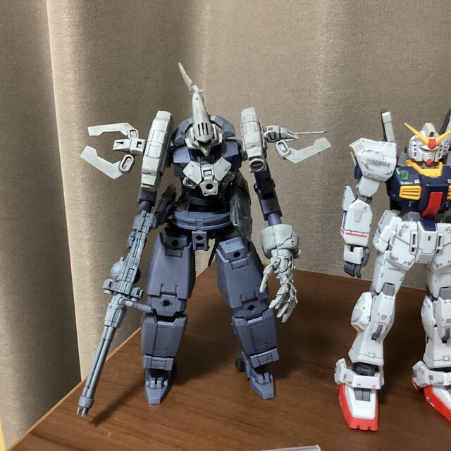 ガンプラ組立済み(墨入れ艶消済)RGガンダムmkⅡ ザクⅡ