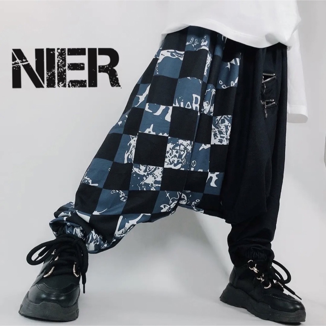 NieR Clothing(ニーアクロージング)のNieR SARROUEL PANTS [4ZIP CHECK BEART]① レディースのパンツ(サルエルパンツ)の商品写真