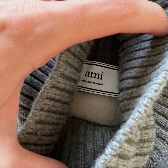 全新AMI PARIS オーバーサイズ タートルネック ストライプ セーター