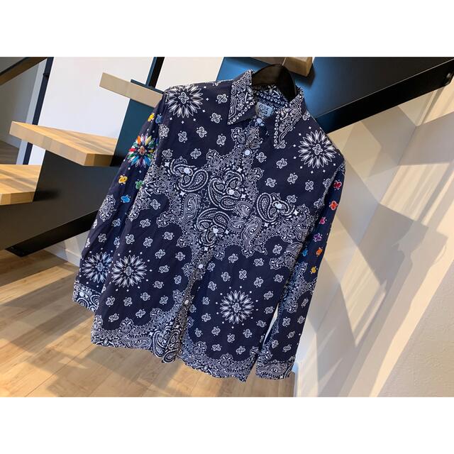 ★OAXACA 刺繍シャツ★ハリウッドランチマーケット BLUE BLUE 聖林23100円サイズ