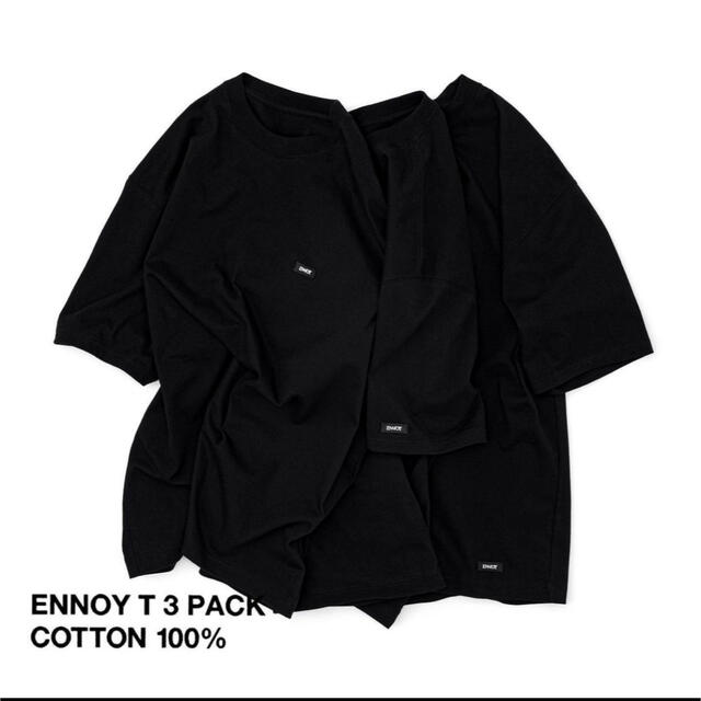 ENNOY 3PACK T-SHIRTS  ブラック XL 胸ロゴのみ