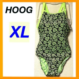 HOOG 競泳水着 女子水着 レディース水着 フーグ 大きい ハイレグ XL 緑(水着)