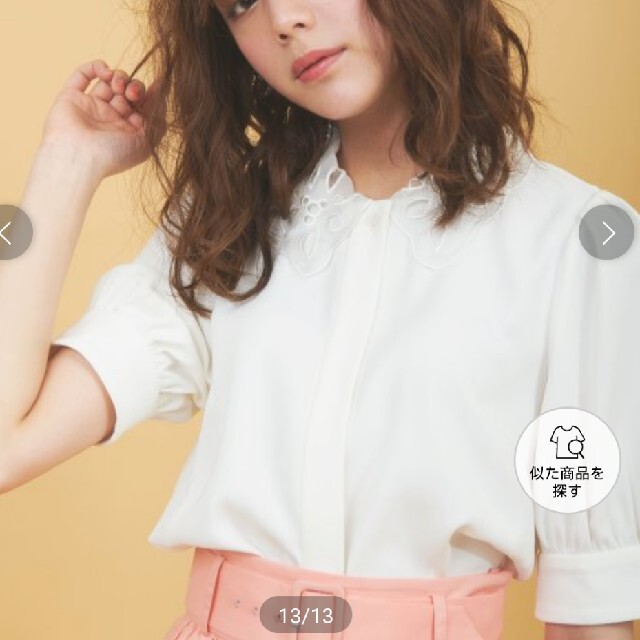 【新品タグ付】31 Sons de mode♡シアー刺繍衿ブラウス