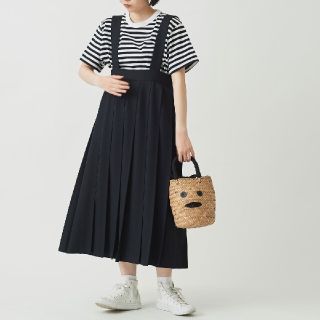 アトリエドゥサボン(l'atelier du savon)の【美品】OJO suspender pleats skirt(ロングスカート)