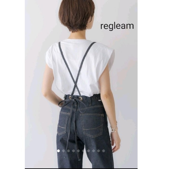 ※専用　regleam　リグリーム　バックリボン サロペットデニム ネイビー　Mパンツ