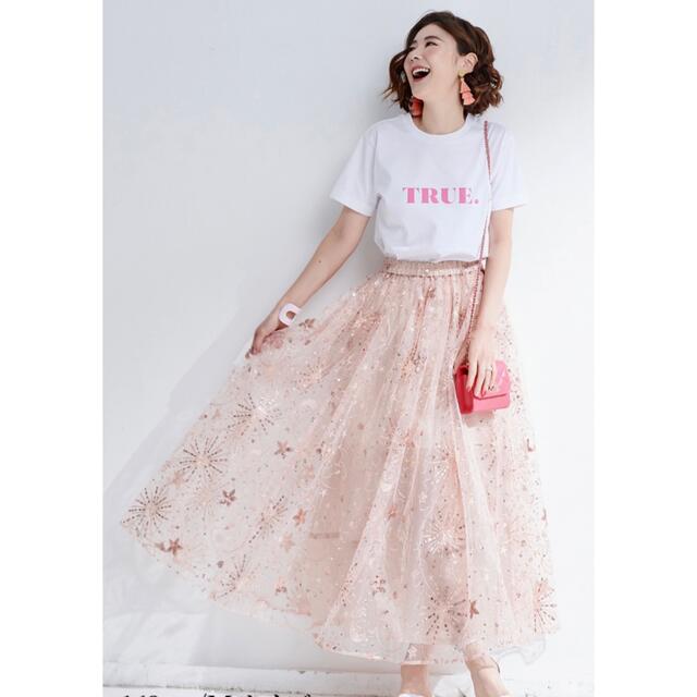 OBLI - OBLI スパンコールチュールスカート ピンクSサイズの通販 by yuhka's shop｜オブリならラクマ