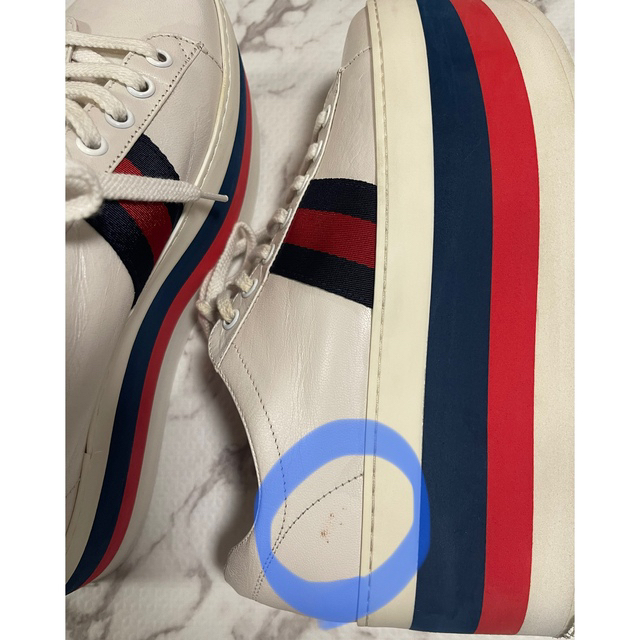 GUCCI プラットフォーム 厚底 スニーカーシェリーライン GUCCI プラットフォーム 厚底 スニーカーシェリーライン
