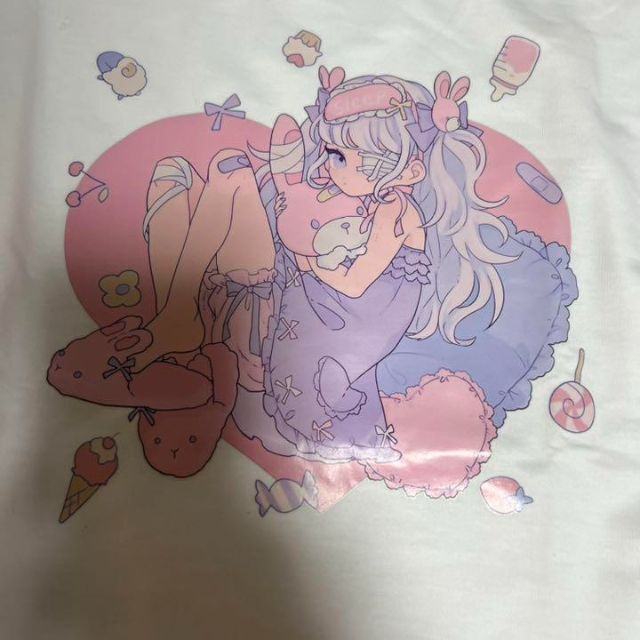 夢かわいい　長袖　女の子プリント　原宿系　ｔシャツ レディースのトップス(Tシャツ(長袖/七分))の商品写真