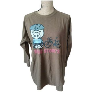 ドラッグストアーズ(drug store's)のdrug store's　オーバーサイズTシャツ　ビッグプリント　長袖　茶　F(Tシャツ(長袖/七分))