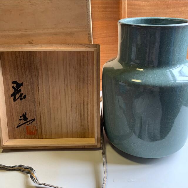 【人間国宝】中島宏　青磁　壺 エンタメ/ホビーの美術品/アンティーク(陶芸)の商品写真