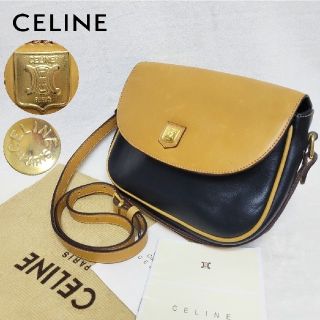 【美品】Celine セリーヌ ショルダーバッグ ブラック 黒 バイカラー