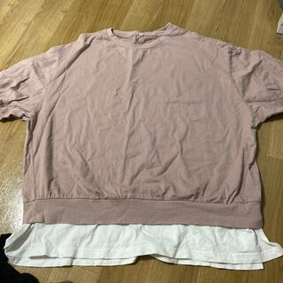シマムラ(しまむら)のしまむら ピンク Tシャツ フリル付き(Tシャツ(半袖/袖なし))