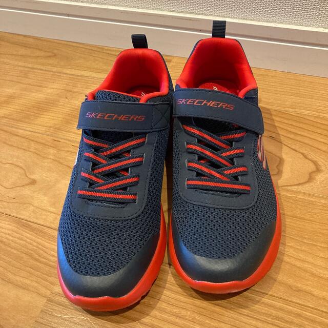 SKECHERS(スケッチャーズ)のスケッチャーズ　スニーカー　子供　靴　21cm ネイビー×レッド キッズ/ベビー/マタニティのキッズ靴/シューズ(15cm~)(スニーカー)の商品写真