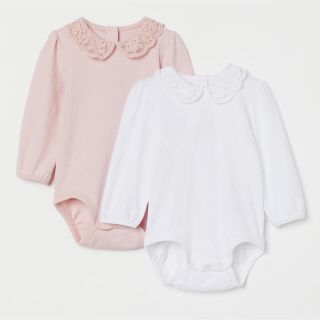 エイチアンドエム(H&M)のPii様専用//H&Mレース襟ロンパース.りす襟ロンパースセット(ロンパース)