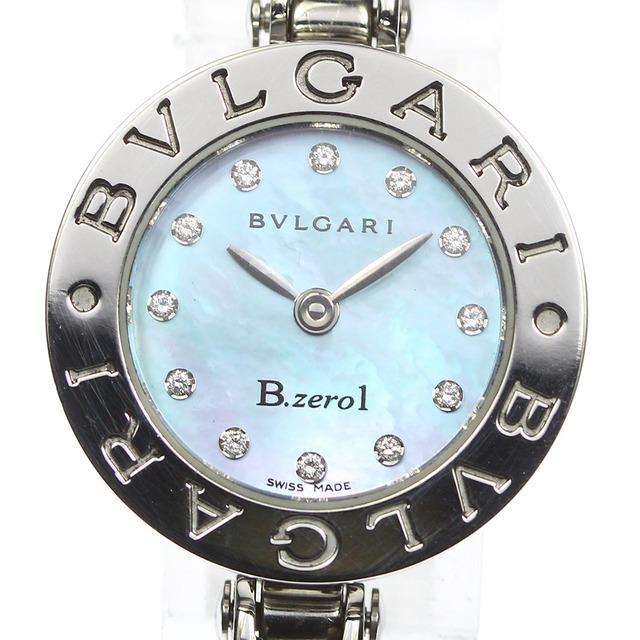 半額SALE／ BVLGARI レディース クォーツ BZ22S Sサイズ バングル 12Pダイヤ B-zero1 ☆良品【BVLGARI】ブルガリ  腕時計
