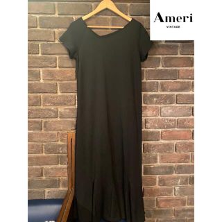 アメリヴィンテージ(Ameri VINTAGE)の【美品】アメリ ヴィンテージ アシンメトリー ワンピース フレア 黒(ロングワンピース/マキシワンピース)