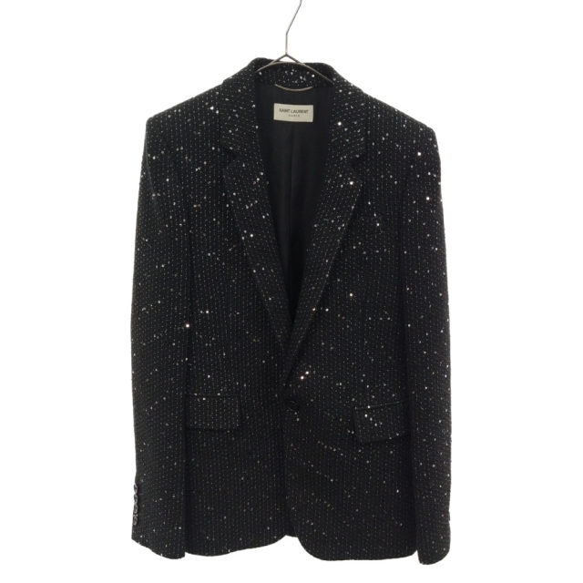 Saint Laurent(サンローラン)のSAINT LAURENT PARIS サンローランパリ 19AW スパンコール装飾テーラードジャケット ブラック 600331 メンズのジャケット/アウター(テーラードジャケット)の商品写真