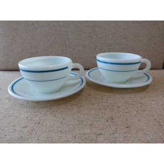 パイレックス(Pyrex)のPYREX パイレックス ブルーバンド C&S 2客セット(食器)