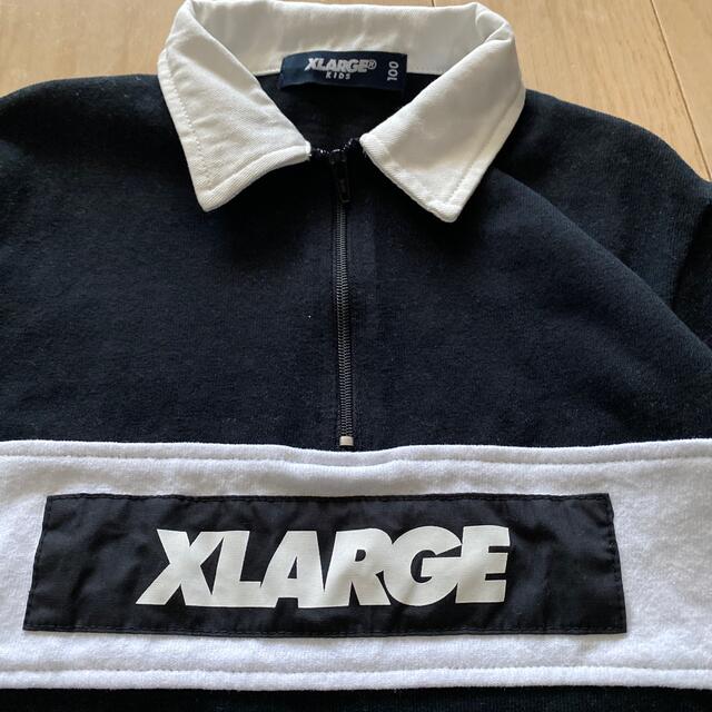 XLARGE(エクストララージ)のXLARGE KIDS ボックスロゴ長袖ラガーシャツ100 キッズ/ベビー/マタニティのキッズ服男の子用(90cm~)(Tシャツ/カットソー)の商品写真