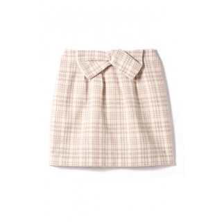 プロポーションボディドレッシング(PROPORTION BODY DRESSING)の美品♡チェックリボンスカート♡うすピンク(ミニスカート)