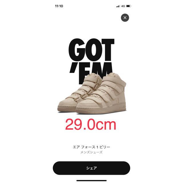 ホットセール ビリーアイリッシュ NIKE エアーフォース1 29.0cm メンズ