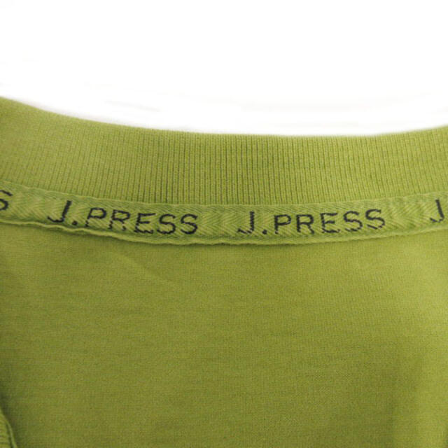 J.PRESS(ジェイプレス)のジェイプレス J.PRESS ポロシャツ 半袖 切替え 褐色加工 緑系 L メンズのトップス(ポロシャツ)の商品写真