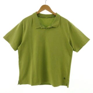 ジェイプレス(J.PRESS)のジェイプレス J.PRESS ポロシャツ 半袖 切替え 褐色加工 緑系 L(ポロシャツ)