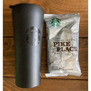 スターバックスコーヒー(Starbucks Coffee)の【新品】スターバックス　タンブラー　ステンレスマグ　ブラック　豆はつきません。(タンブラー)