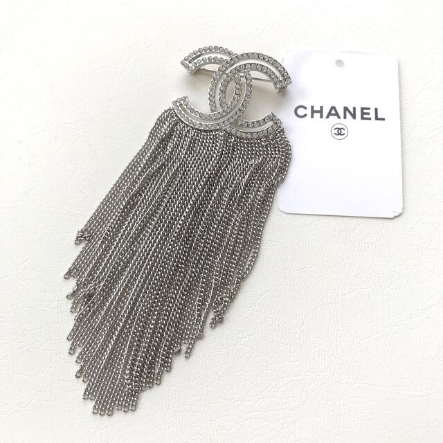 新品未使用　CHANEL チェーンブローチ　シルバー