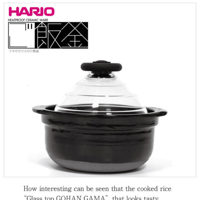 HARIO(ハリオ)の【新品☆HARIO】ご飯釜 インテリア/住まい/日用品のキッチン/食器(調理道具/製菓道具)の商品写真