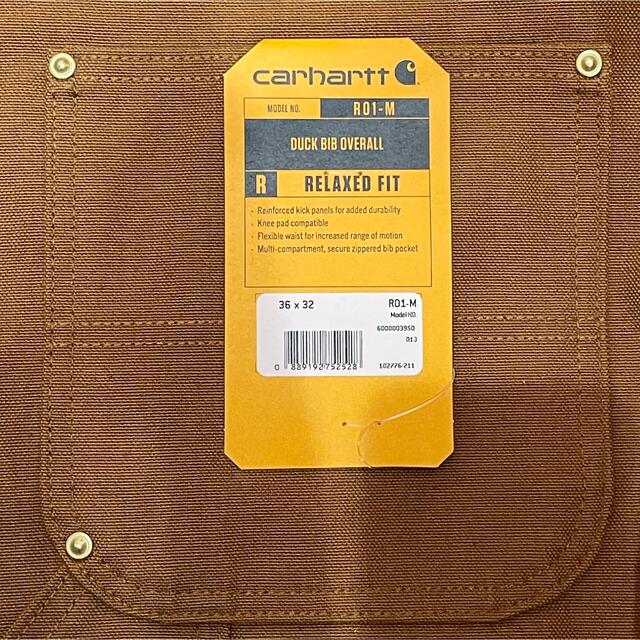 カーハート オーバーオール サロペット 新品 タグ付き ブラウン 36×32