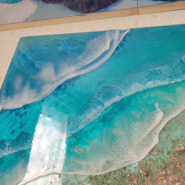 海を感じるインテリア オーシャンレジンアート ターコイズラグーン