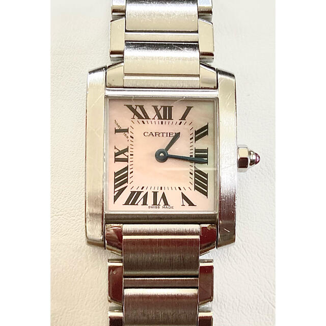 カルティエ Cartier タンクフランセーズ ピンクシェル 2384 美品腕時計