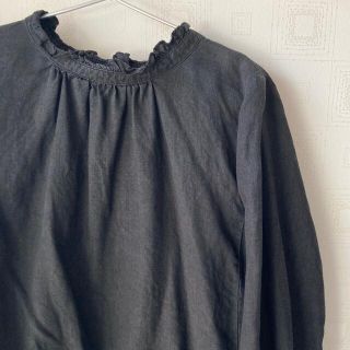 ネストローブ(nest Robe)のnest Robe リネンスタンドフリル2wayブラウス ブラック(シャツ/ブラウス(長袖/七分))