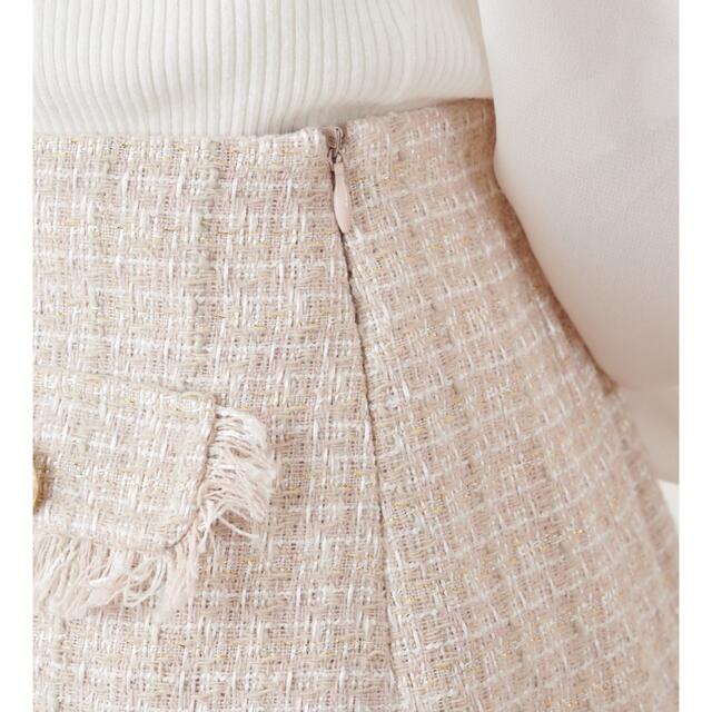 MIIA(ミーア)のフリンジツイードミニスカート レディースのスカート(ミニスカート)の商品写真
