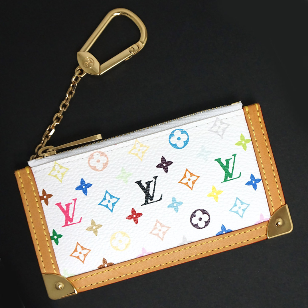 ルイ ヴィトン LOUIS VUITTON モノグラムマルチカラー ポシェット クレ コインケース 財布 小銭入れ フック付き ブロン ホワイト 白 M92655 箱付（未使用　展示品）注意事項