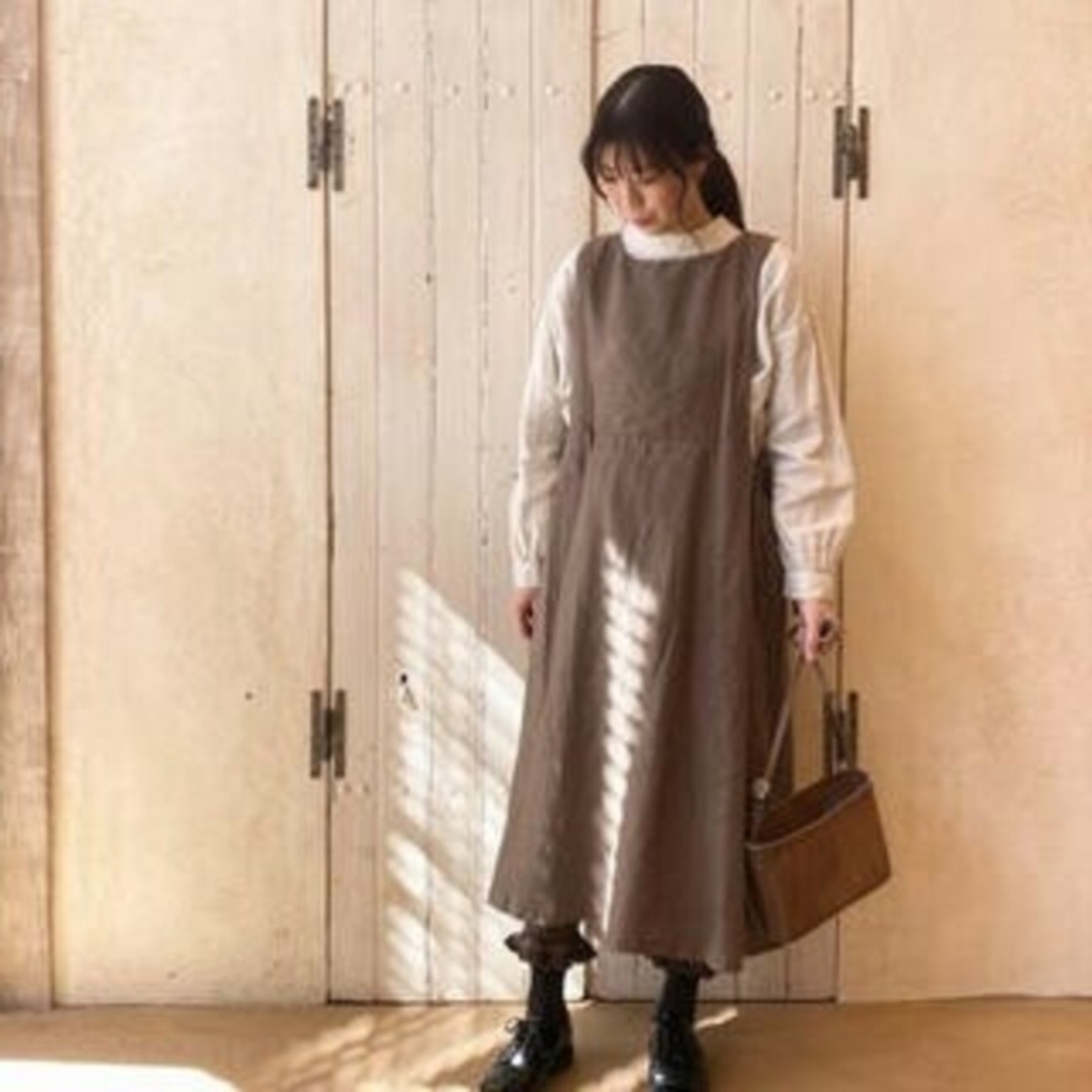 nest Robe(ネストローブ)のネストローブ♡ブラックヘンプエプロンワンピース レディースのワンピース(ロングワンピース/マキシワンピース)の商品写真