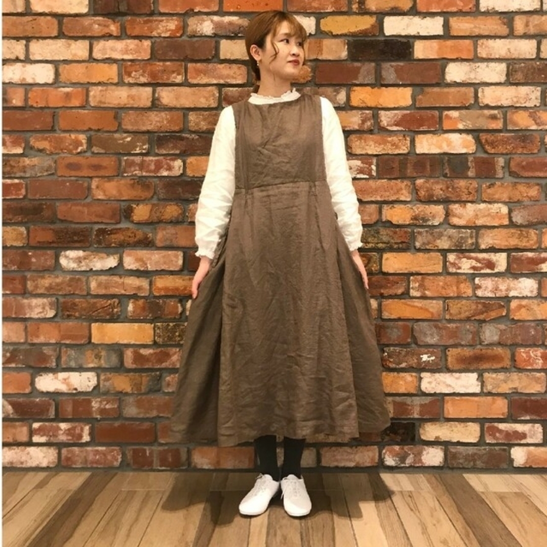 nest Robe(ネストローブ)のネストローブ♡ブラックヘンプエプロンワンピース レディースのワンピース(ロングワンピース/マキシワンピース)の商品写真