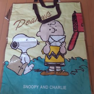 スヌーピー(SNOOPY)のスヌーピー　チャーリーブラウン　エコバッグ　ファスナー付き(エコバッグ)