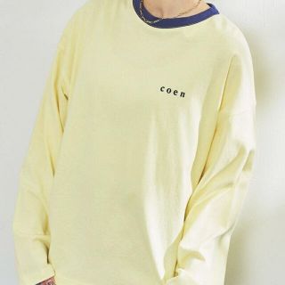 コーエン(coen)のcoen（コーエン）ミニロゴリンガーTシャツ cream Lサイズ(Tシャツ(長袖/七分))