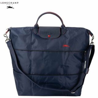@ロンシャン ル・プリアージュ クラブ ボストンバッグ ネイビー/レッド