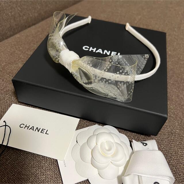 CHANEL シャネル カチューシャ ホワイト リボン 箱付き