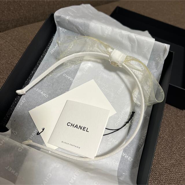 CHANEL シャネル カチューシャ ホワイト リボン 箱付き 6