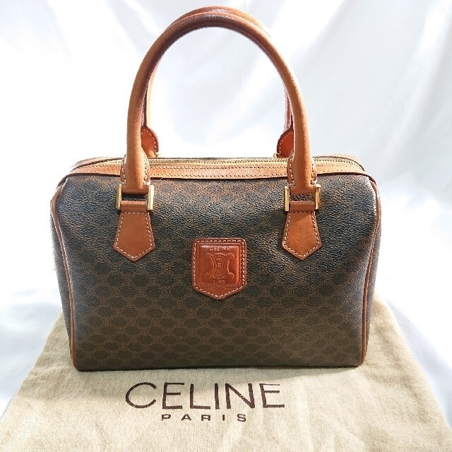 極美品 CELINE マカダム柄 ミニハンドバッグ