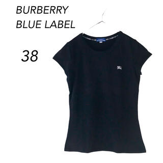 バーバリーブルーレーベル(BURBERRY BLUE LABEL)のバーバリーブルーレーベルTシャツ　レディース　黒 ブラック　38 M(Tシャツ(半袖/袖なし))