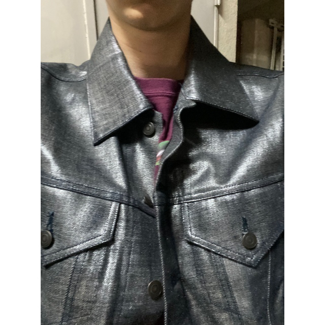 ART VINTAGE(アートヴィンテージ)のUSED silver coating jacket メンズのジャケット/アウター(Gジャン/デニムジャケット)の商品写真