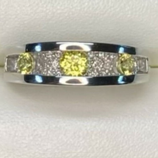 ダイヤモンド　パヴェリング　10月誕生石カナリートルマリン レディースのアクセサリー(リング(指輪))の商品写真